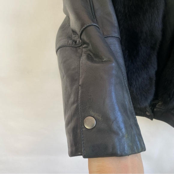Andrew Marc Vintage Leather Jacket with Fur M - Picture 4 of 11